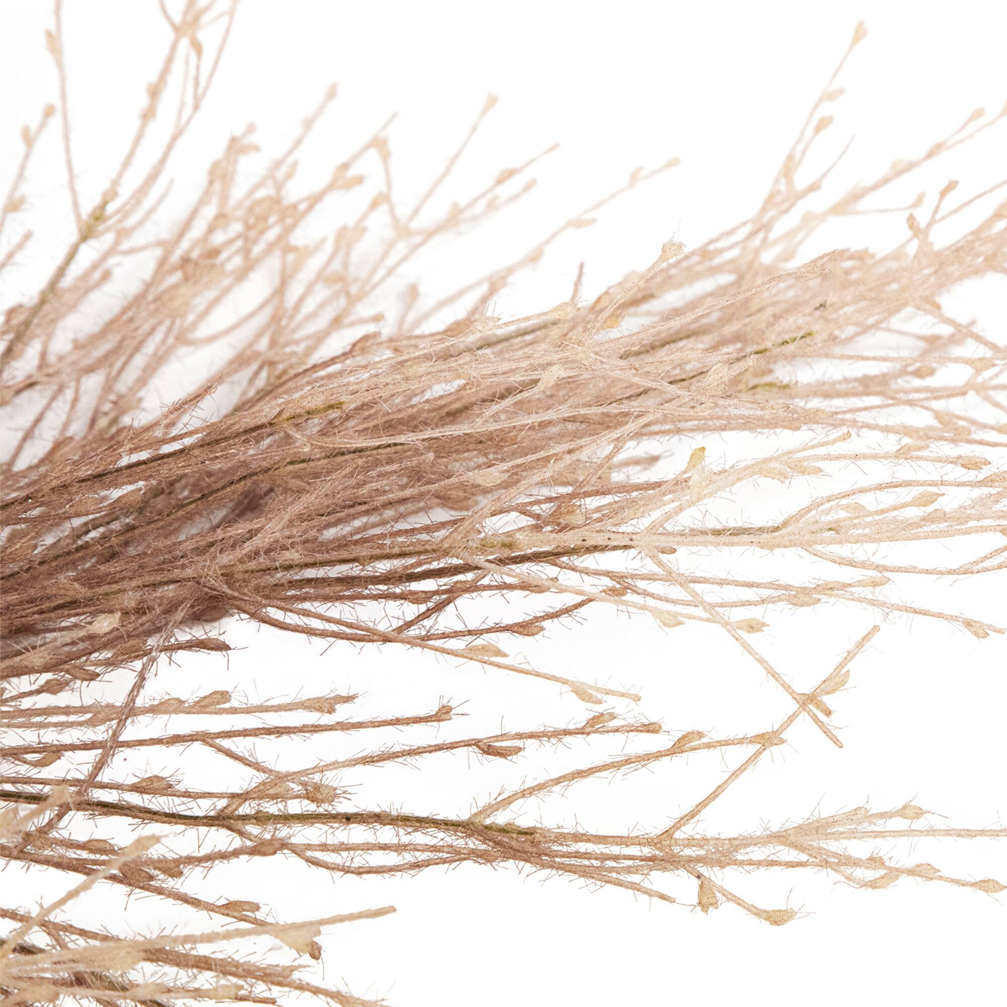 35" Flocked Fountain Grass Artificial Fall Harvest Spray